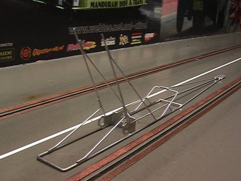 a dragster chassis (note: all sprayed in silver)